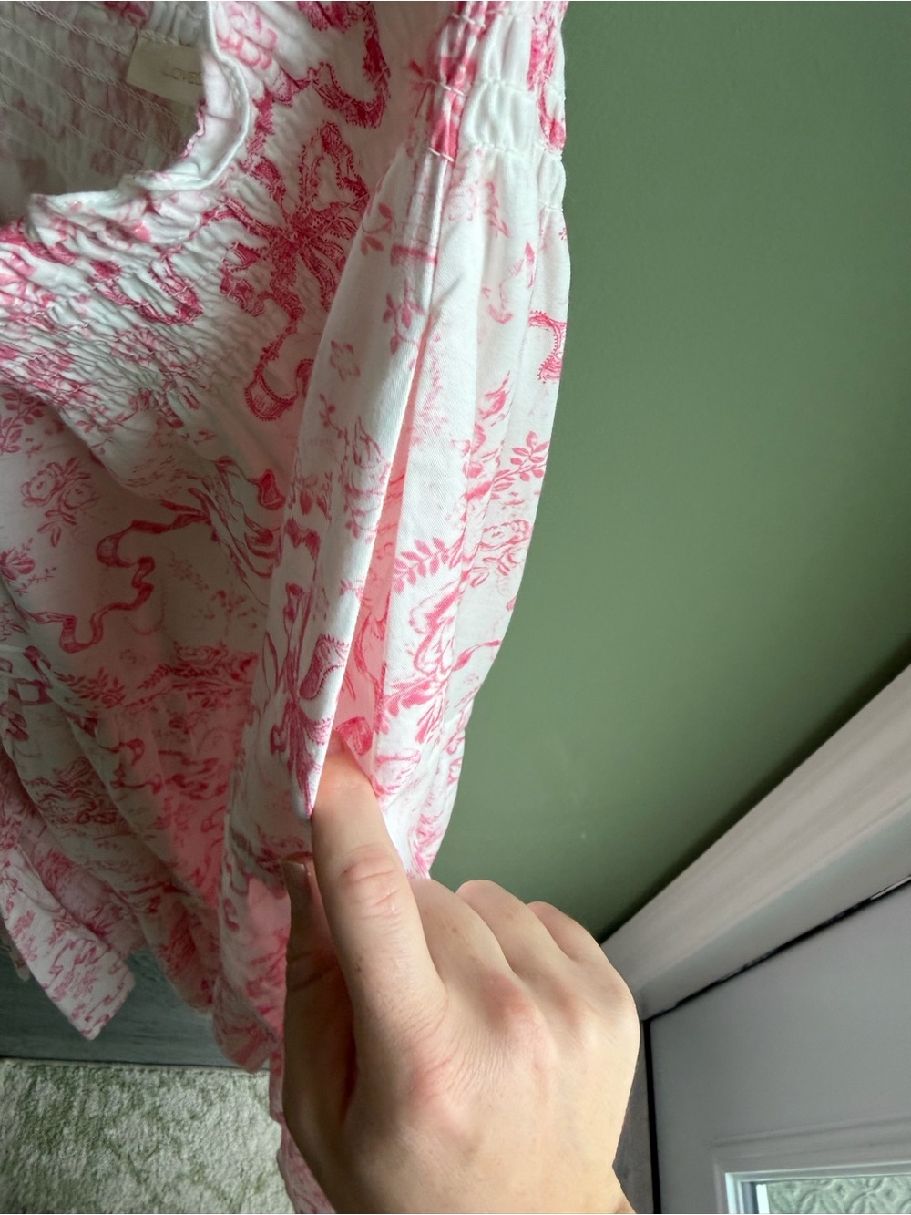 LoveShackFancy Pink Floral Tiered Maxi Skirt and Top - Picture 10 of 11